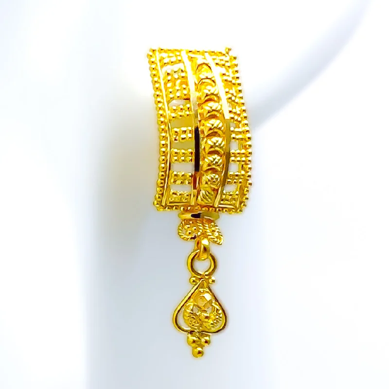 celestial moon and star necklace Elongated Jazzy 22k Gold Earrings