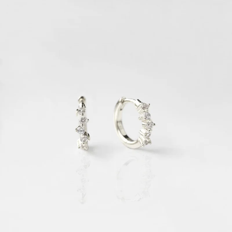 gemstone teardrop earrings Emmie Sapphire Huggie Hoop