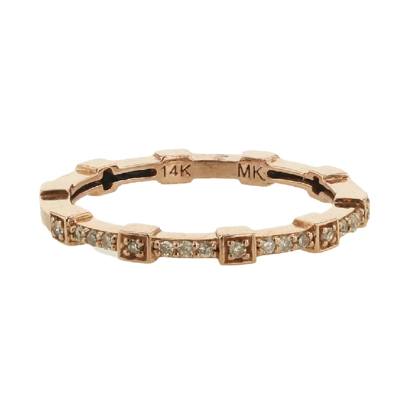 minimalist gold square earrings "Enchanted Radiance Diamond Band" 0.10 CTTW G/SI RBS 14KRG