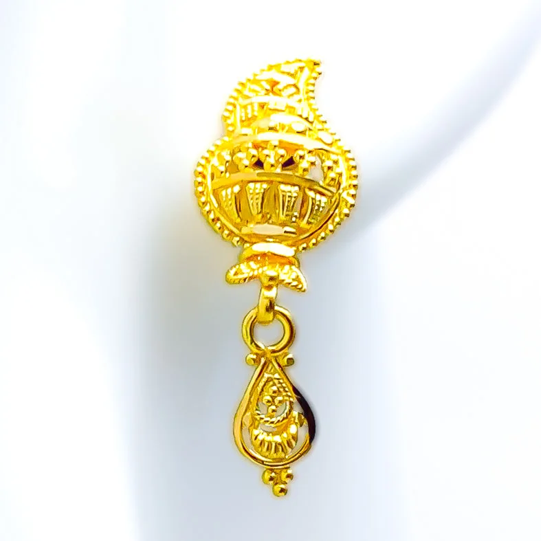 unique wooden bead necklace Eternal Charming 22k Gold Earrings
