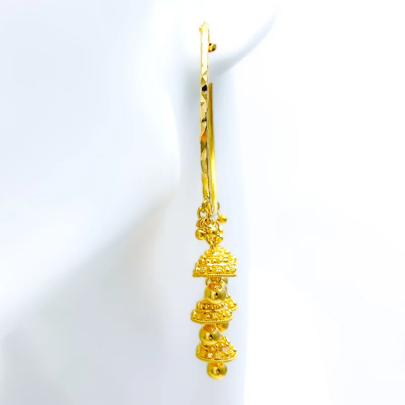 vintage filigree engagement ring Ethereal Lovely 22K Gold Dressy Bali Earrings