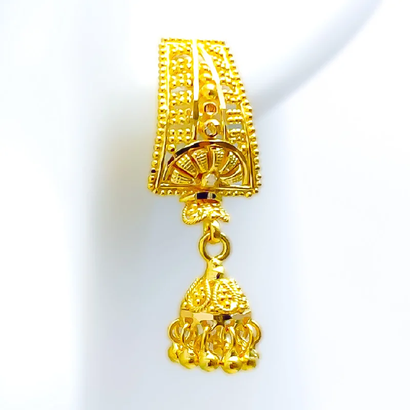 classic pearl choker necklace Fancy Chandelier 22k Gold Earrings