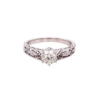 handmade leather ring FILIGREE DIAMOND RING 1.00CT TW.