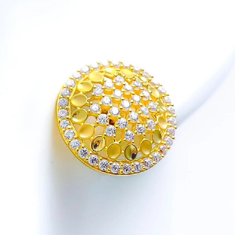 real smoky quartz pendant Fine Shimmering 22k Gold CZ Tops