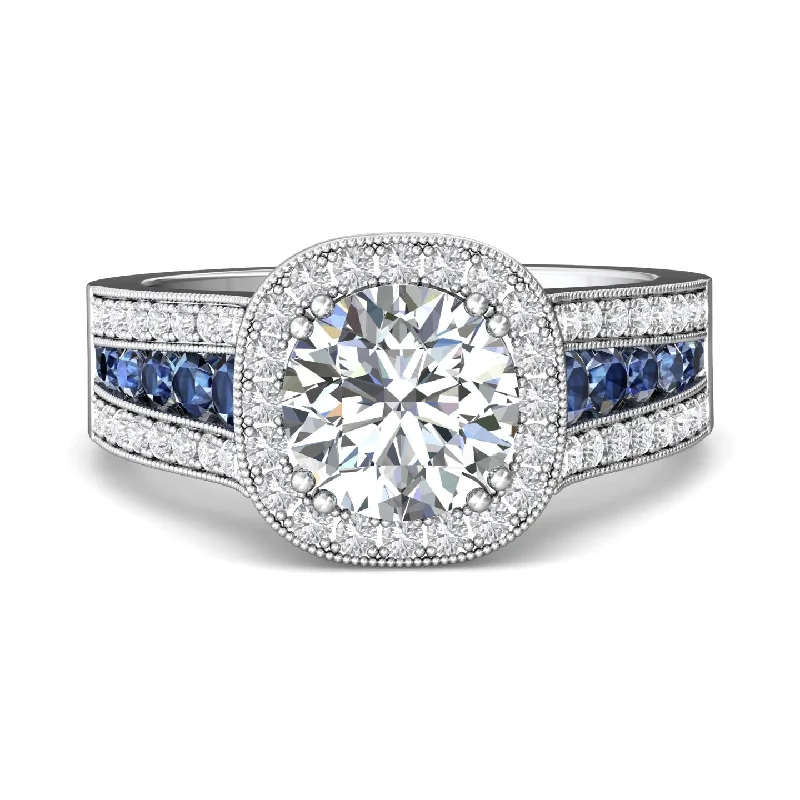 birthstone stacking rings set FlyerFit Encore 14K White Gold Engagement Ring