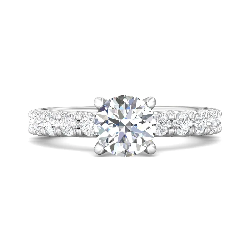 bold chunky cocktail ring FlyerFit Encore 14K White Gold Engagement Ring
