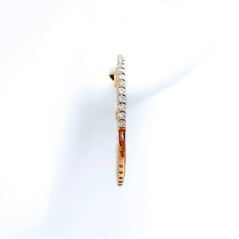 gold heart-shaped pendant necklace Glossy 18K Rose Gold + Diamond Hoop Earrings
