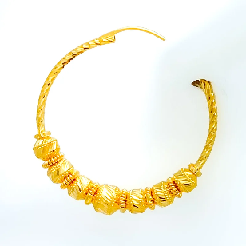 handmade coin pendant necklace Glowing Fine 22k Gold Hoop Earring