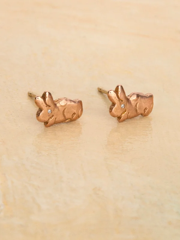 simple sapphire wedding band Gold Bunny Earrings