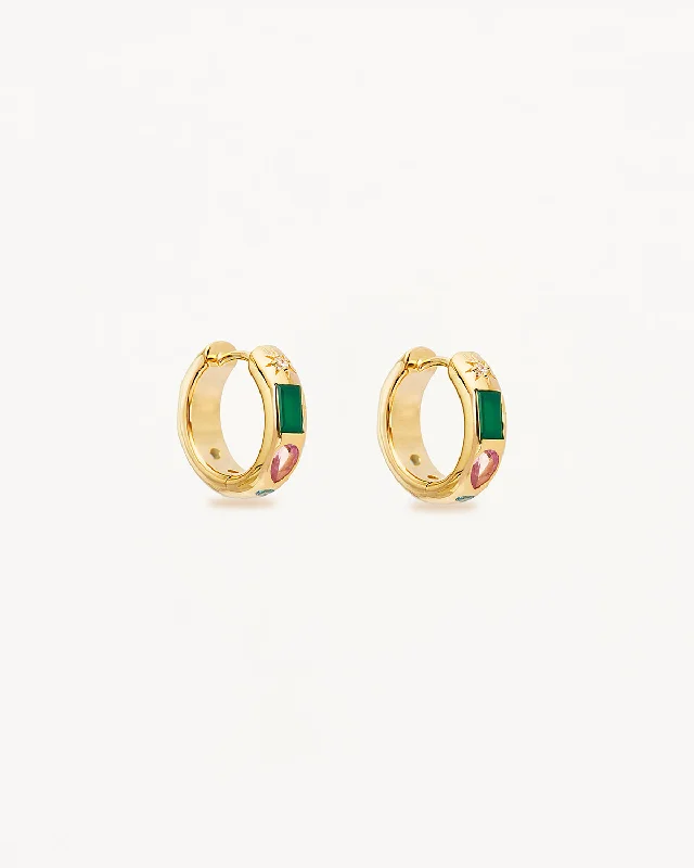 ruby and diamond engagement ring 18k Gold Vermeil Connect to the Universe Hoops
