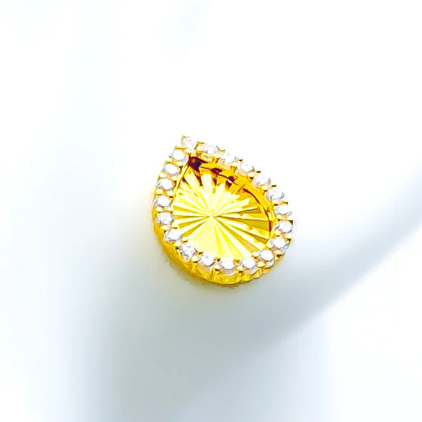 star-shaped cartilage stud earrings Graceful Everyday 21k Gold CZ Earrings