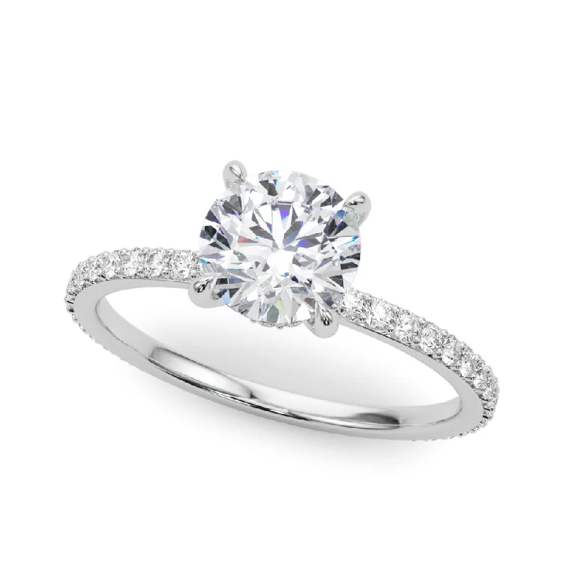 rose gold bezel ring Halo Diamond Engagement Ring