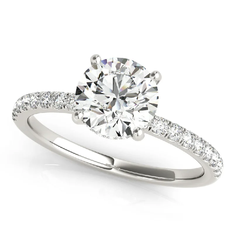 custom engraved wedding band Halo Diamond Engagement Ring
