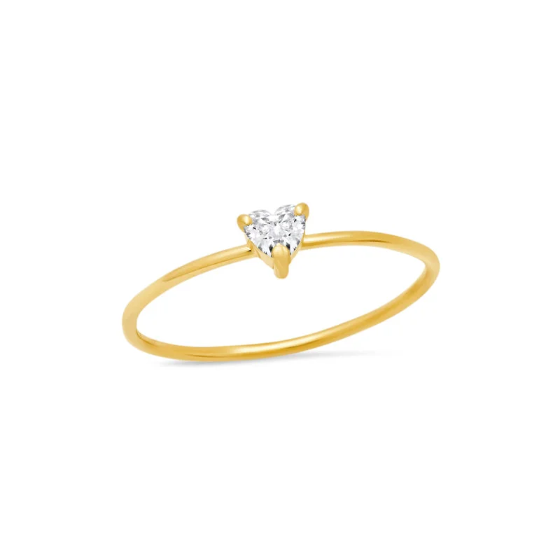 delicate floral wedding band Heart-Cut Diamond Ring
