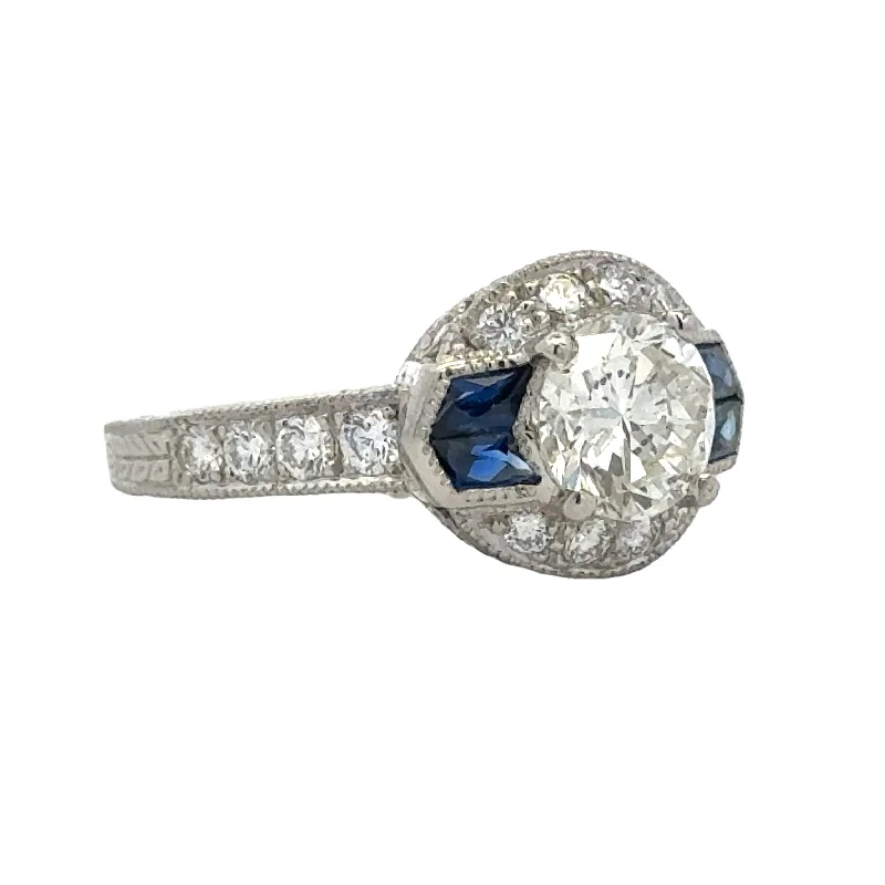 dainty gold chain ring Courtland Setting with 1.30ct Round