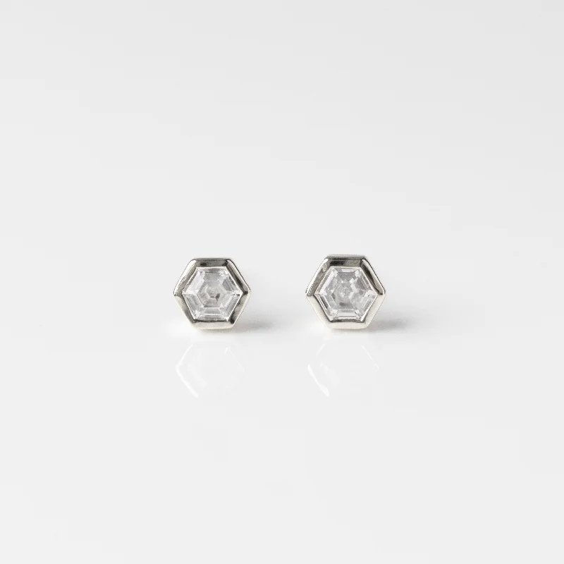 handcrafted gemstone toe ring Hexagon Studs