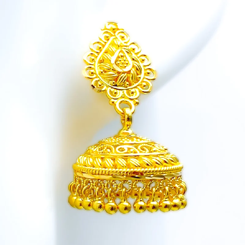 celestial astrology sign ring Iconic Contour Filigree 22k Gold Jhumki Earrings