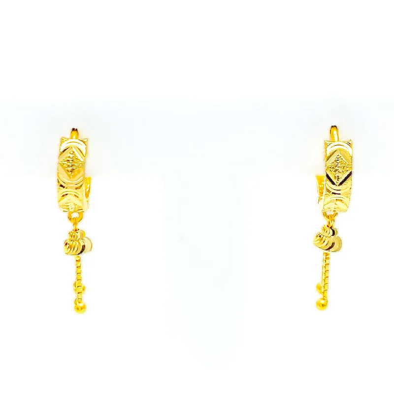 adjustable rope bracelet handmade Imperial Glowing Textured 22k Gold Earrings