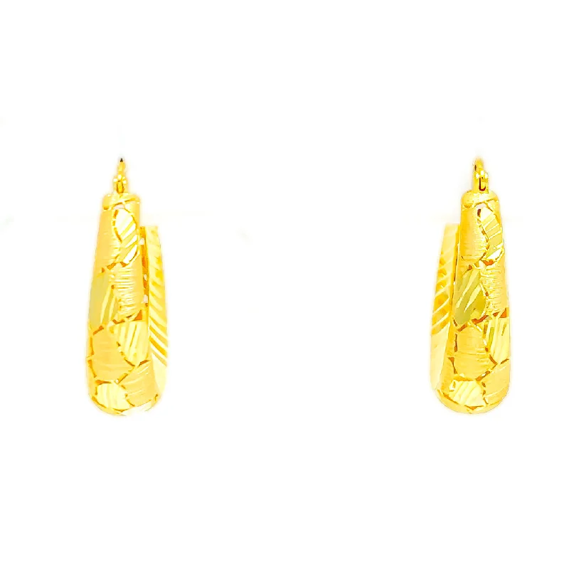 bold Cuban link bracelet men Impressive Textured 22k Gold Hoop Earrings