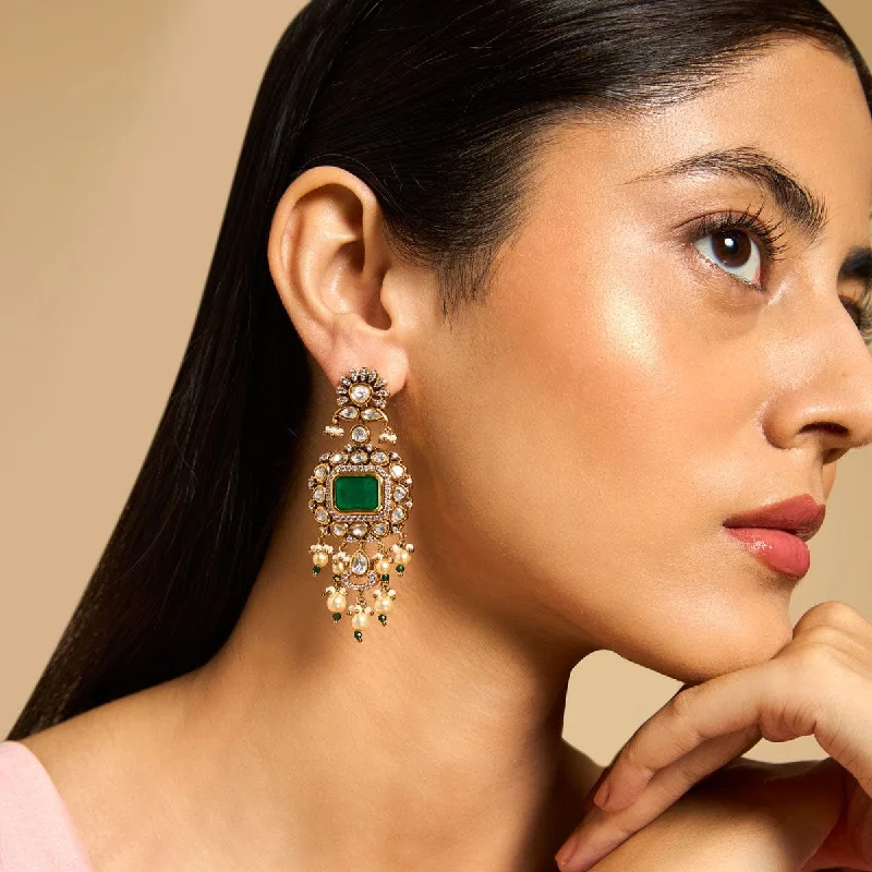 unique gemstone cocktail ring Kundan Earring 149207