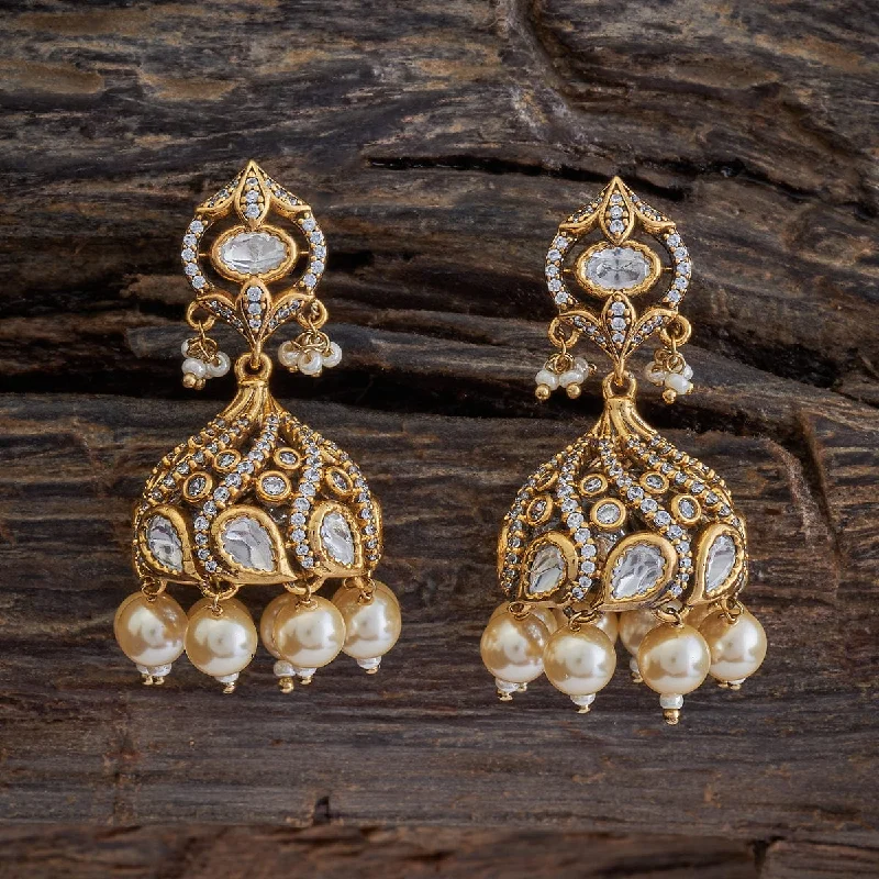 unique silver branch ring Kundan Earring 173005