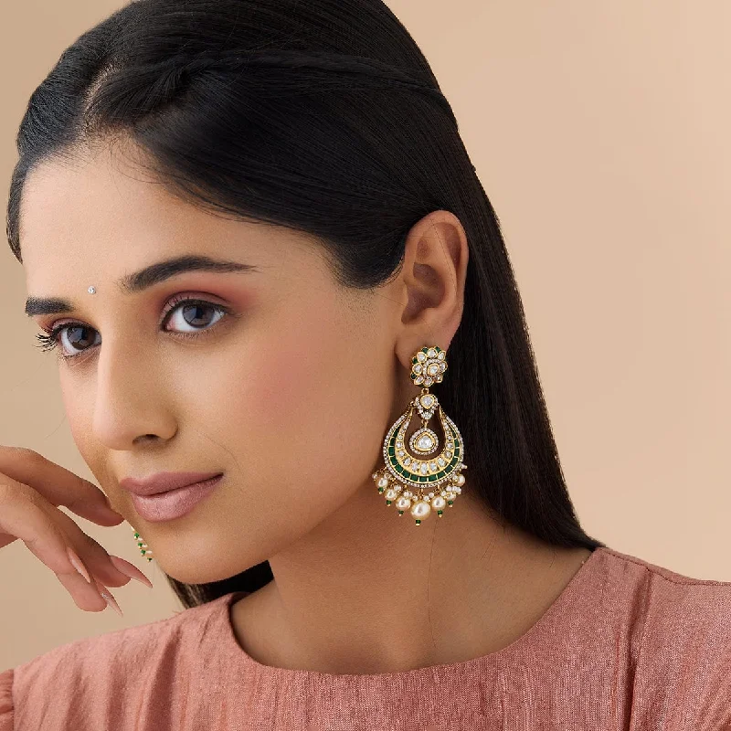 luxury diamond anniversary band Kundan Earring 176780