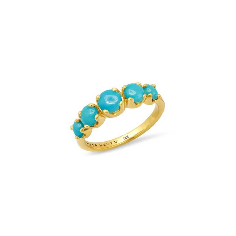 handmade gemstone anklet boho Large Graduated Turquoise Ring