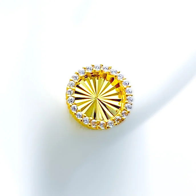gold and diamond nose stud Light-Weight Sleek 21k Gold CZ Earrings