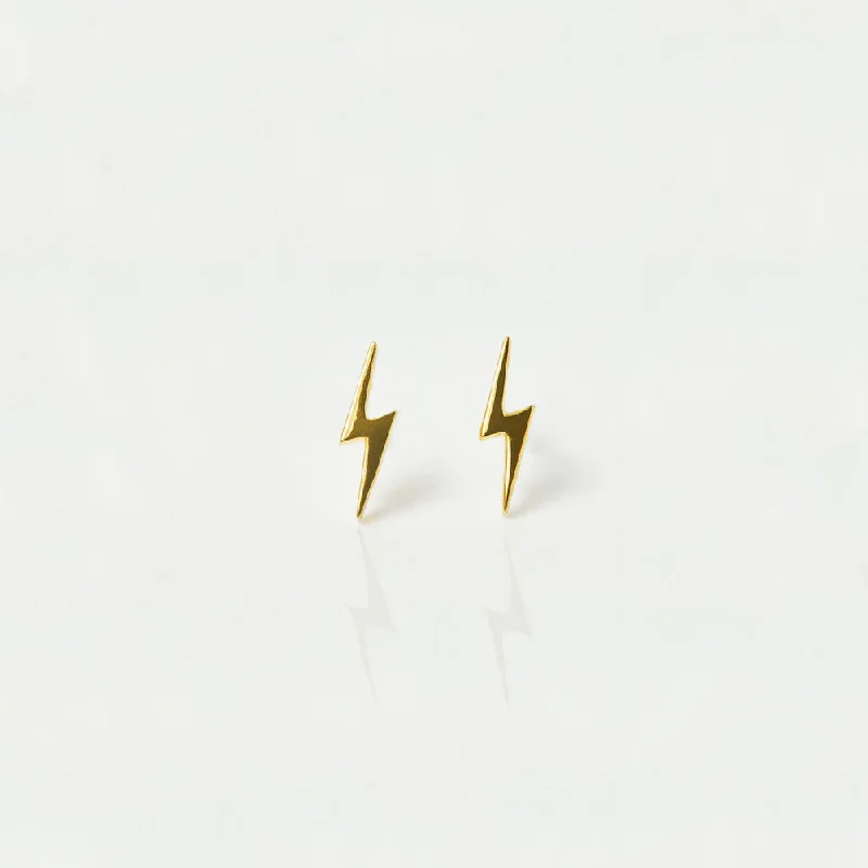 simple gold hoop earrings Lightning Bolt Studs