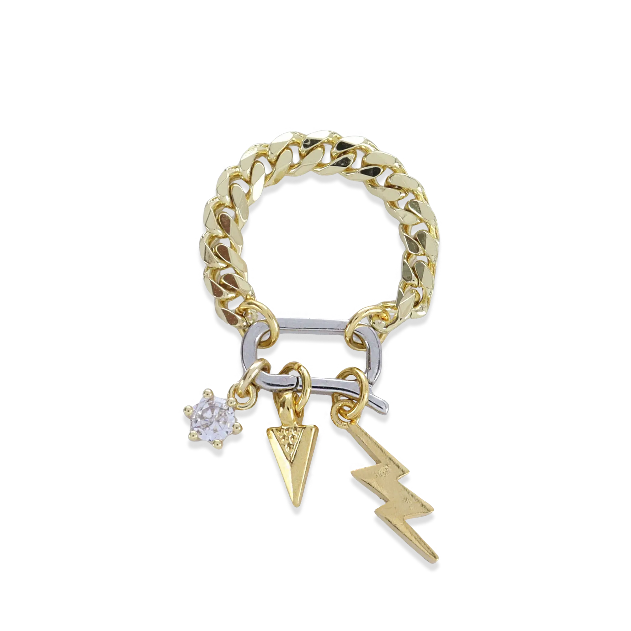 chunky chain necklace trendy LIGHTNING SPEAR CAN OPENER RING