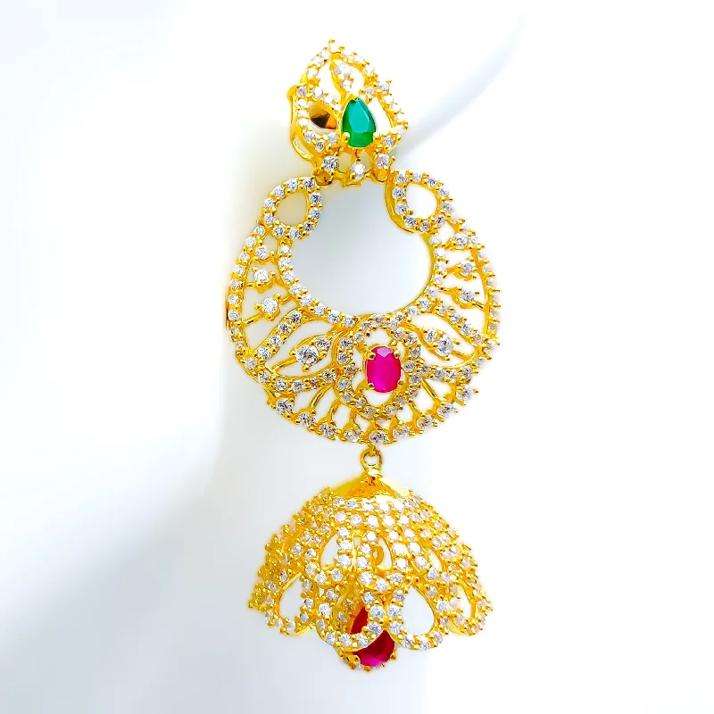 birthstone charm bracelet for mom Lovely Meenakari 22k Gold Jhumki Earrings