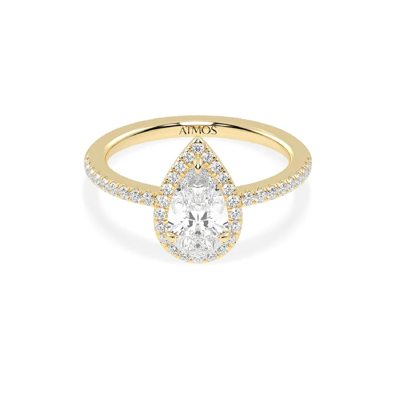 bold Cuban link bracelet men Luxe Dewdrop Halo Ring