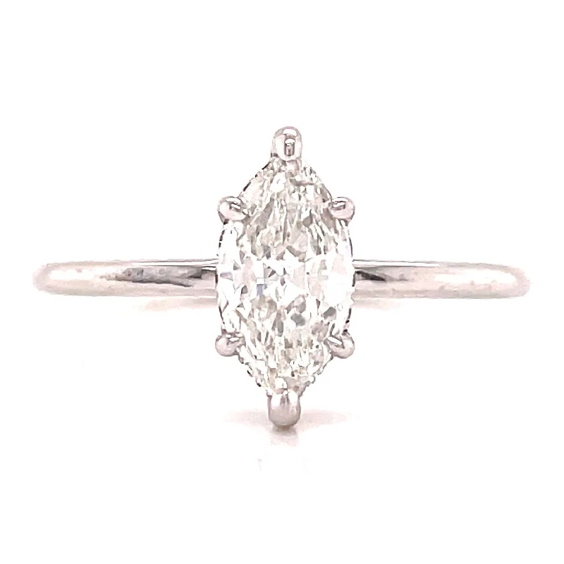 antique silver charm bracelet MARQUISE SOLITAIRE RING