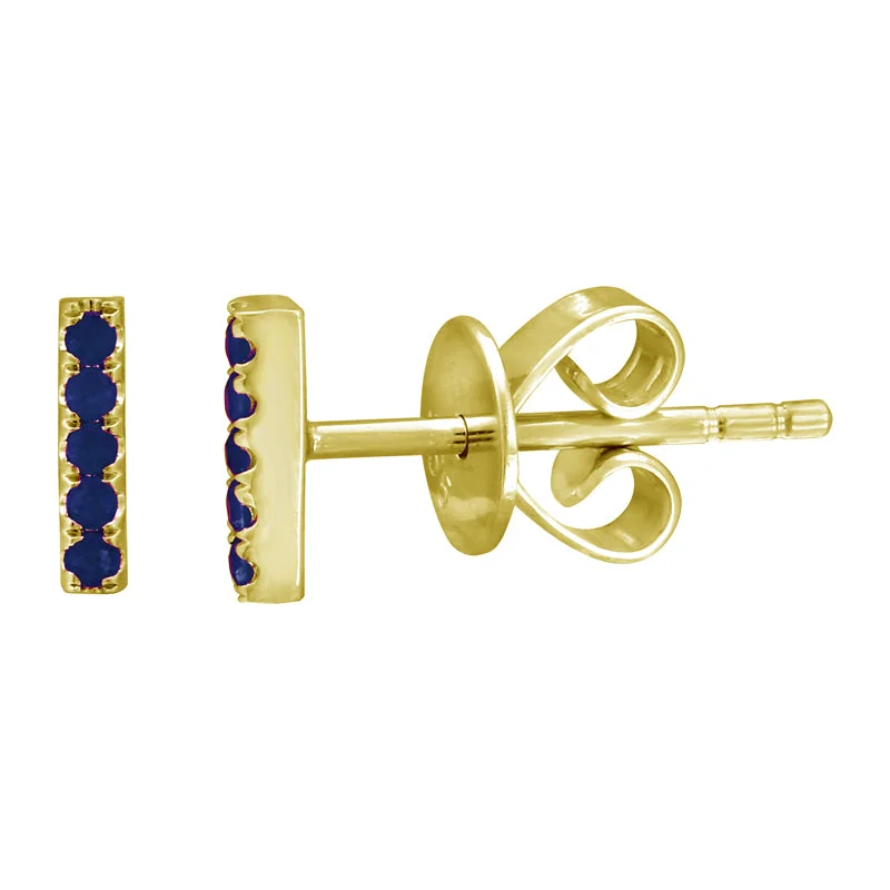 simple gold bar stud earrings 14K Yellow Gold Mini Gemstone Ear Crawler