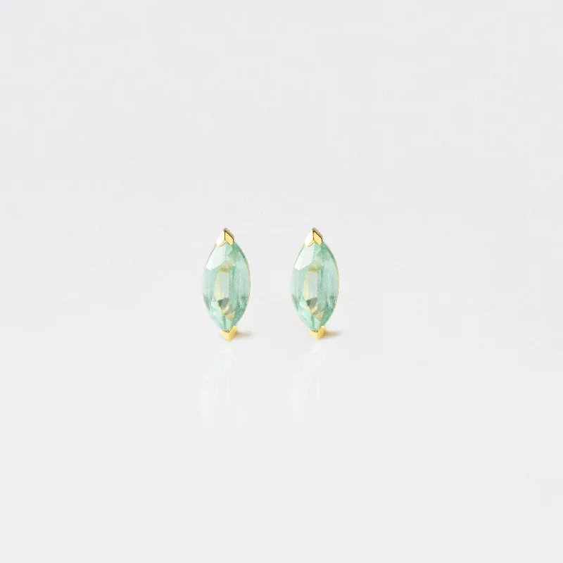 modern geometric gold ring Mint Kyanite Marquise Stud Earrings