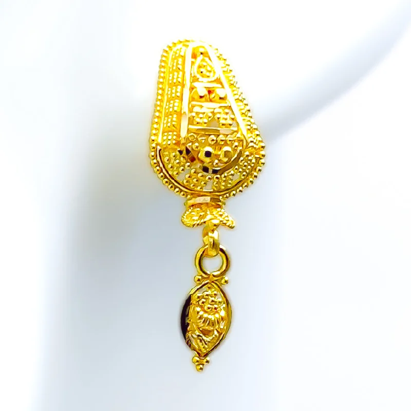personalized gemstone pendant necklace Opulent Ornate 22k Gold Earrings
