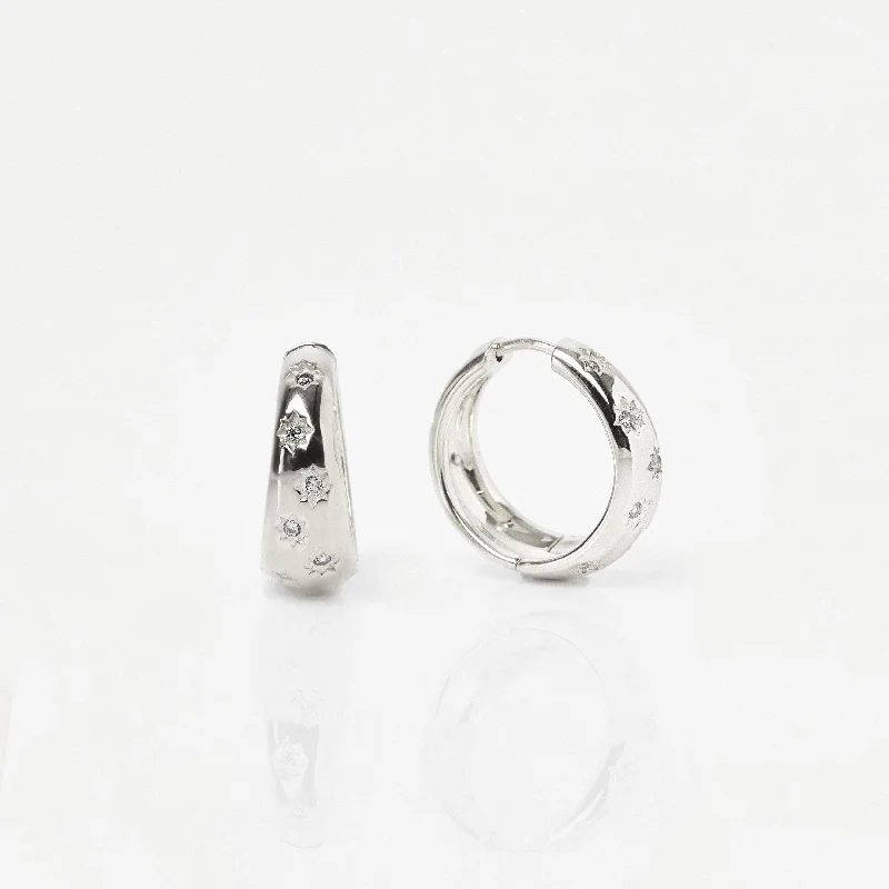 rose gold bezel ring Organic Star Set Hoop