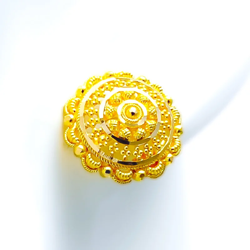 minimalist cubic zirconia earrings Ornate Glam Floral 22k Gold Earrings