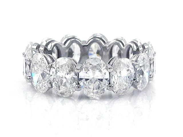 white gold necklace simple Oval Cut Diamond Eternity Band in Platinum 9.00ctw
