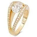black tungsten wedding band for men Oval High Quality Cubic Zirconia Yellow Gold Pave Ring