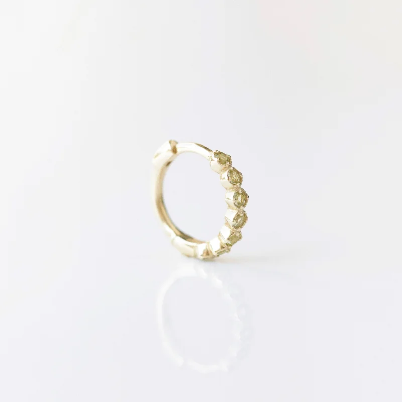 personalized couple rings Peridot Gemstone Hoop Earring