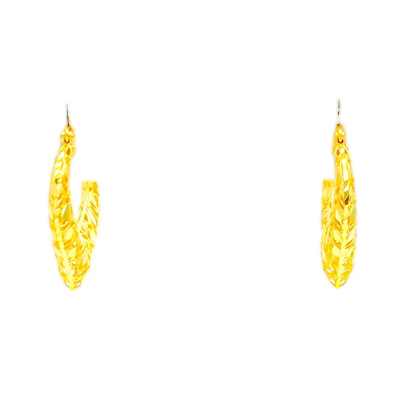 minimal diamond bar necklace Petite Classy 22k Gold Mesh Hoop Earrings