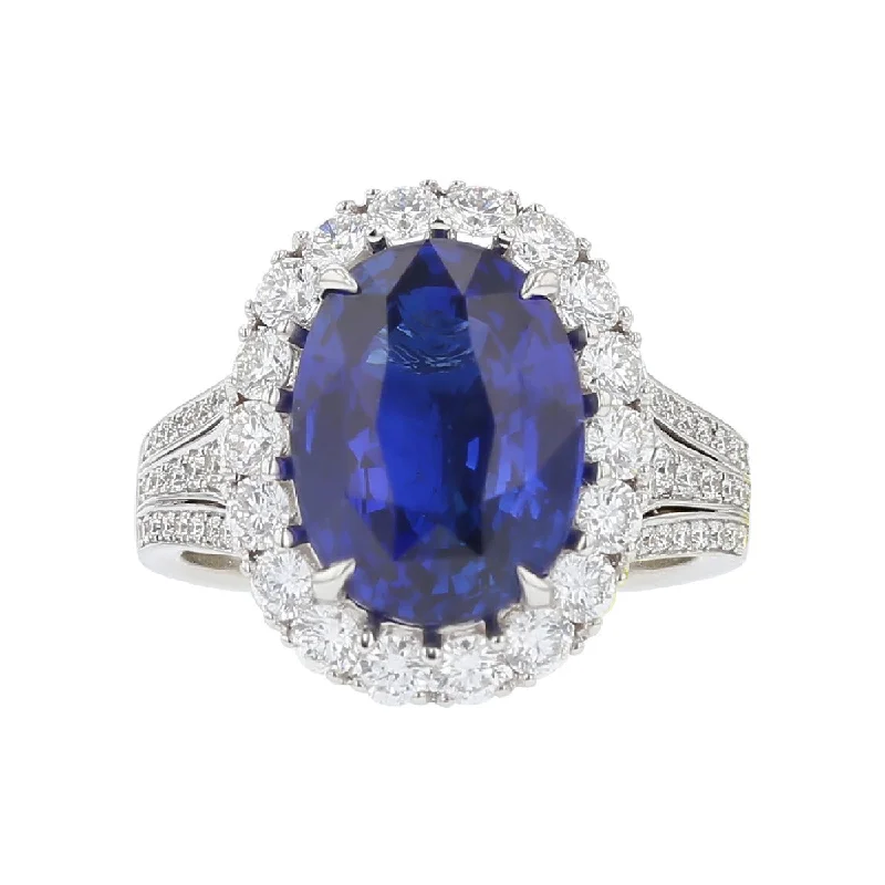 men’s tungsten wedding ring Precious Collection Halo Oval Shaped Blue Sapphire Ring