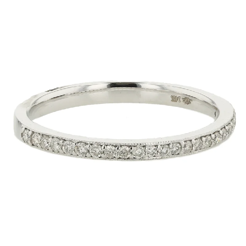 sparkling diamond drop earrings "Radiant Bliss Diamond Band" 0.20CTTW 14KWG Milgrain Band Detail sparkling diamond drop earrings "Radiant Bliss Diamond Band" 0.20CTTW 14KWG Milgrain Band Detail
