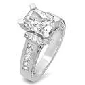 bold statement cuff bracelet Cathedral Style 3 Carat Radiant Cut Center Cubic Zirconia Ring