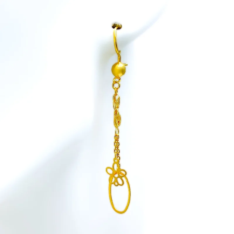 delicate chain necklace gold Radiant Graceful 21k Gold Hanging Earrings