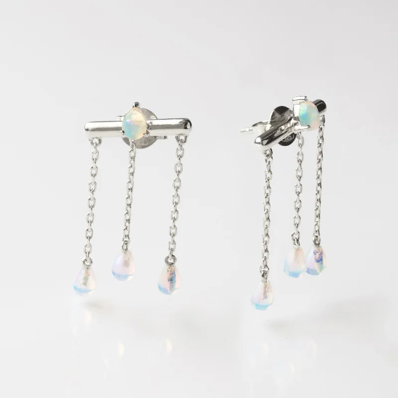 rose gold ring with diamonds CE x You Opal Raindrops Earrings
