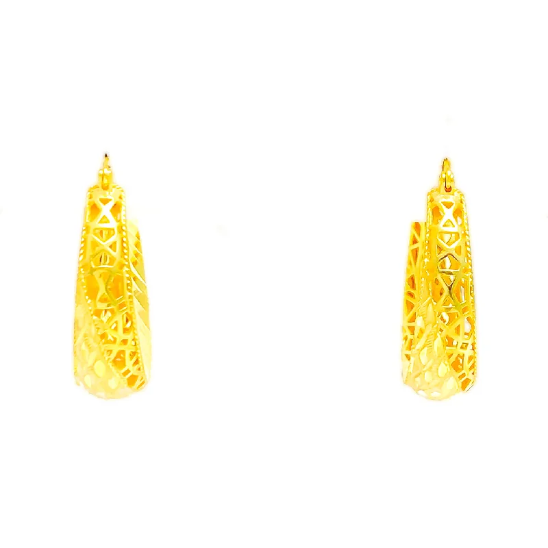 minimalist wedding band set Refined Glamorous 22k Gold Hoop Earrings