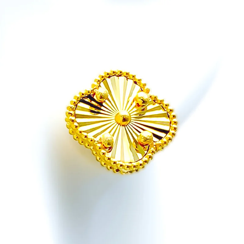 unique moon phase ring Refined Posh 21k Gold Clover Earrings