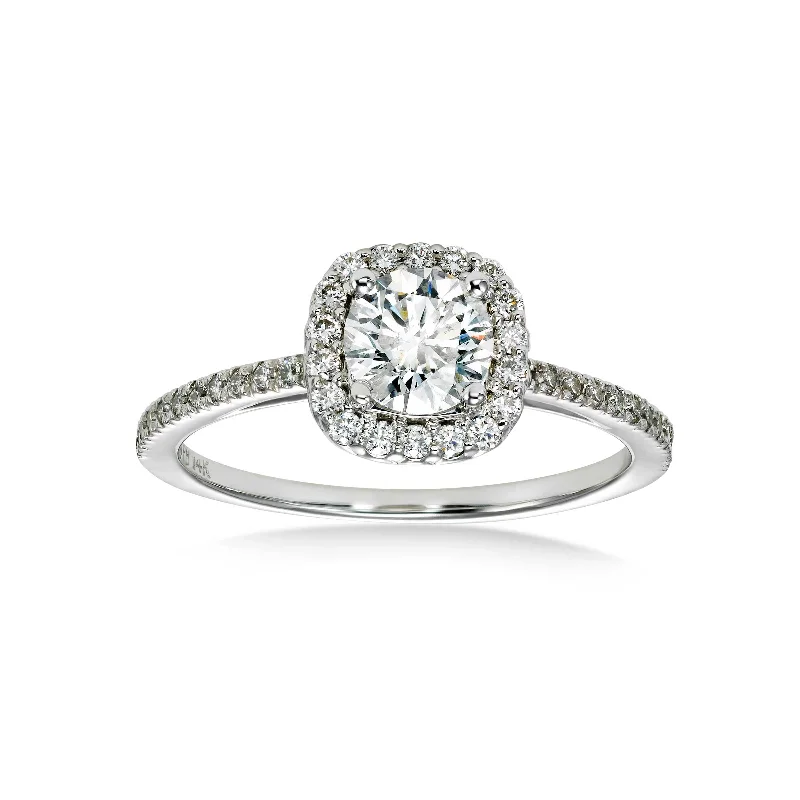 celestial sun and moon pendant Round Diamond Halo Engagement Ring, .90 Carat Center, 14K White Gold celestial sun and moon pendant Round Diamond Halo Engagement Ring, .90 Carat Center, 14K White Gold